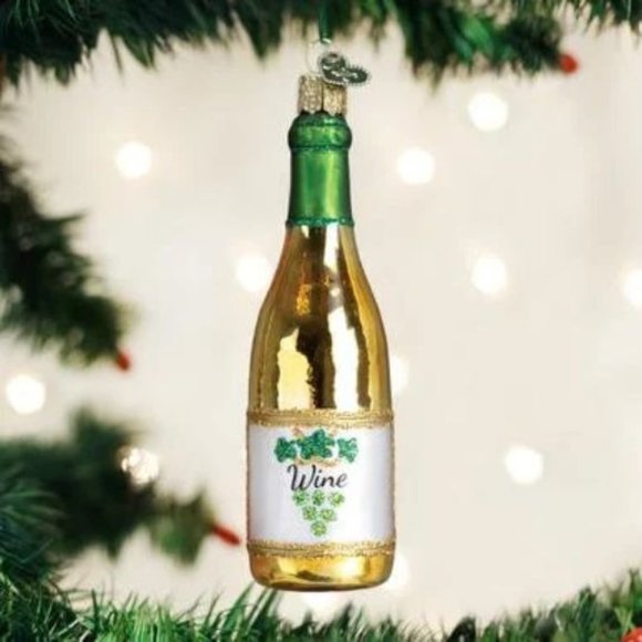 White Wine Bottle Old World Christmas Ornament - Picture 1 of 3